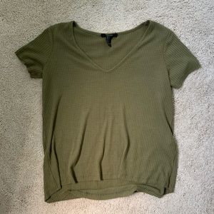Forever 21 Green Waffle Knit Tunic Tee